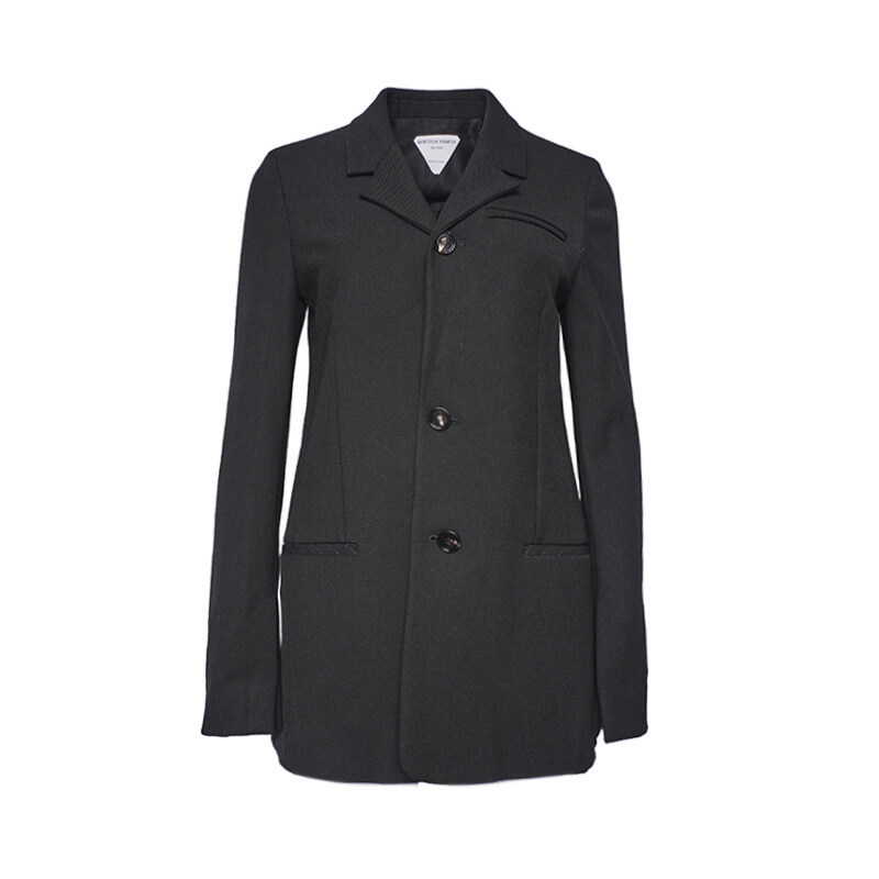 (44-55) 블랙 울 트윌 여성 블레이저 636453 V02W0 - Bottega Veneta