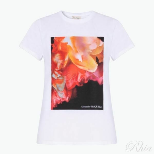 알렉산더 맥퀸 익스플로디드 페탈 티셔츠 758060 QZAJ1 0900 - Alexander McQueen