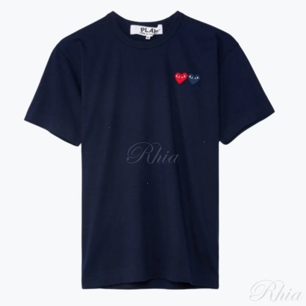 꼼데가르송 26SS 더블하트 와펜 반팔티 AX T226 051 2 AZ P1T226 - Comme des Garcons