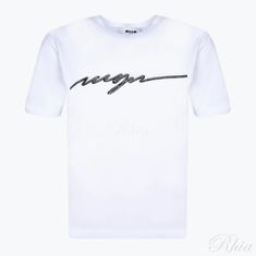 MSGM 스톤 로고 반팔 티셔츠 3641MDM134 247002 01 썸네일 1