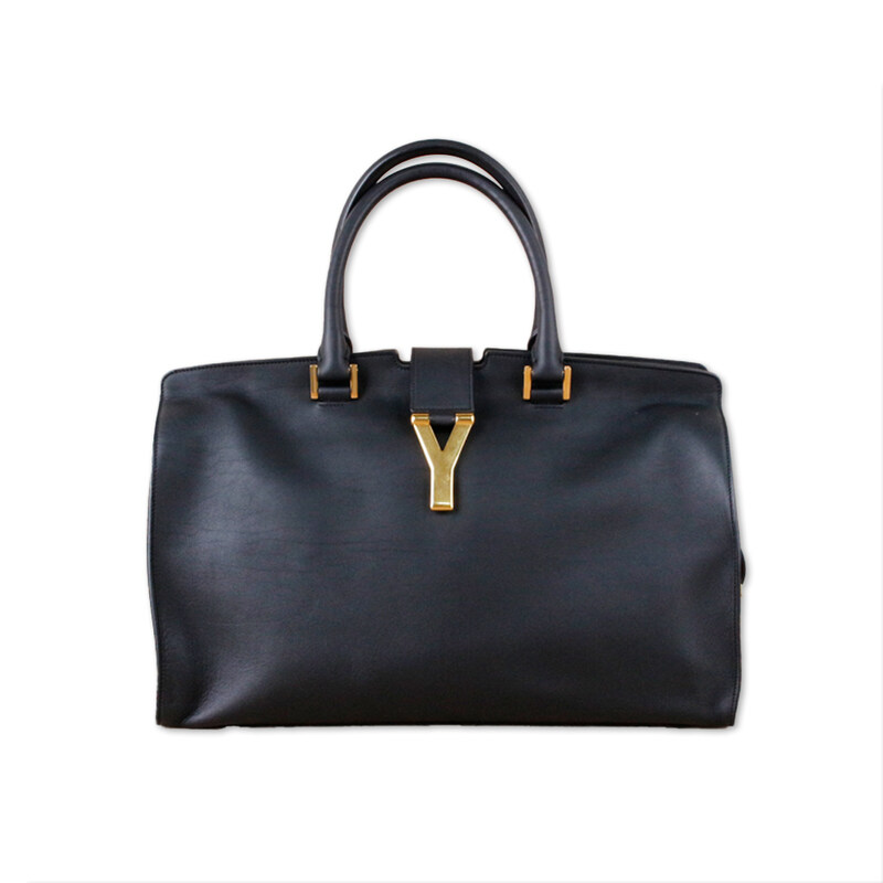 [전시상품급] 생로랑 Y로고 카바시크 미디엄 토트백 블랙 311208 [중고] [오늘출발] - Saint Laurent