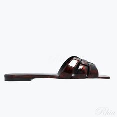 생로랑 트리뷰트 플랫 뮬 톨토이즈쉘 페이턴트 가죽 572761 1TW00 2094 썸네일 1