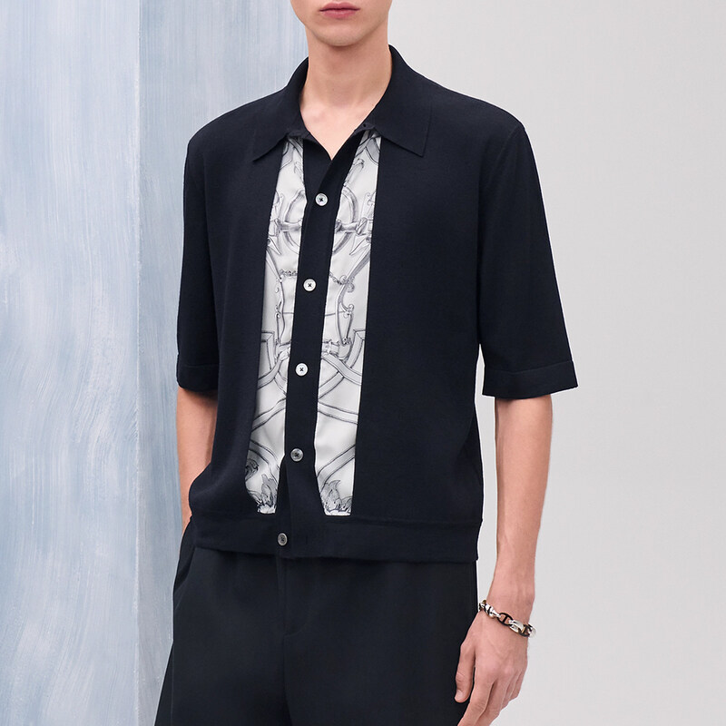 에르메스 Double devant 반팔 니트 셔츠 H557175HA01LA - Hermes