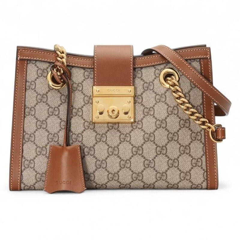 구찌 숄더백 패들락 수프림 베이지 에보니 브라운 숄더백 스몰 498156 KHNKG 8534 - Gucci