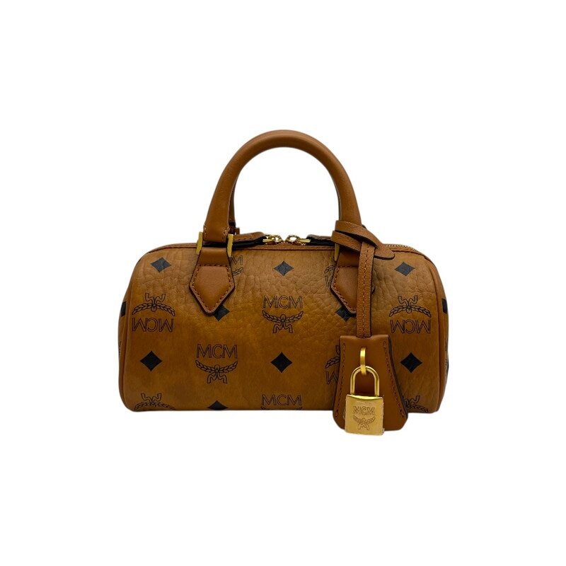 MCM 비세토스 Ella 미니 보스턴백 꼬냑 여성 토트백 - MCM