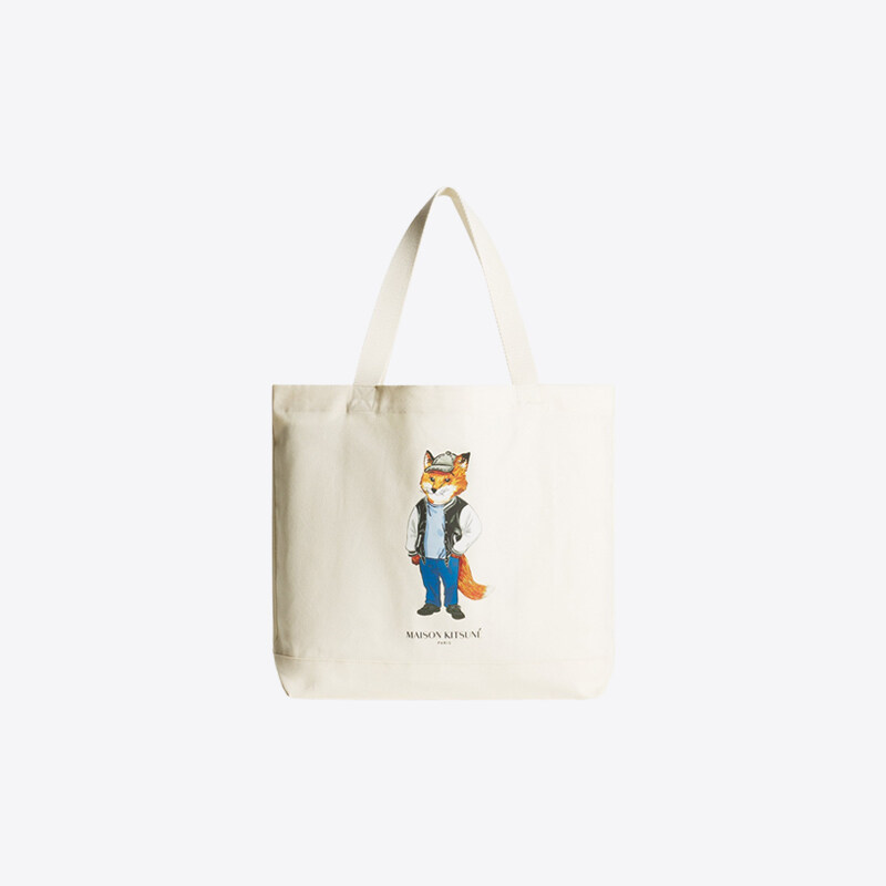 메종키츠네 드레스드 폭스 토트백 (에크루) PM05107WW9042 P700 - Maison Kitsune