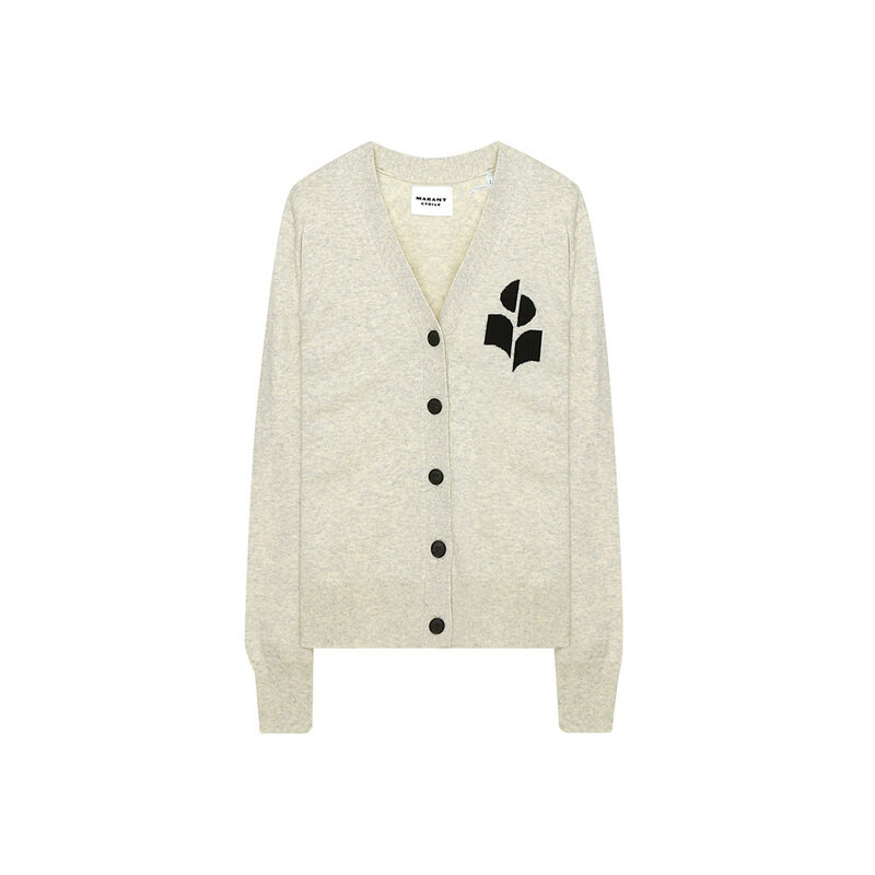25FW 노튼 NORTON 로고 가디건 라이트그레이 CA0097FA A1X05E 02LY - Isabel Marant