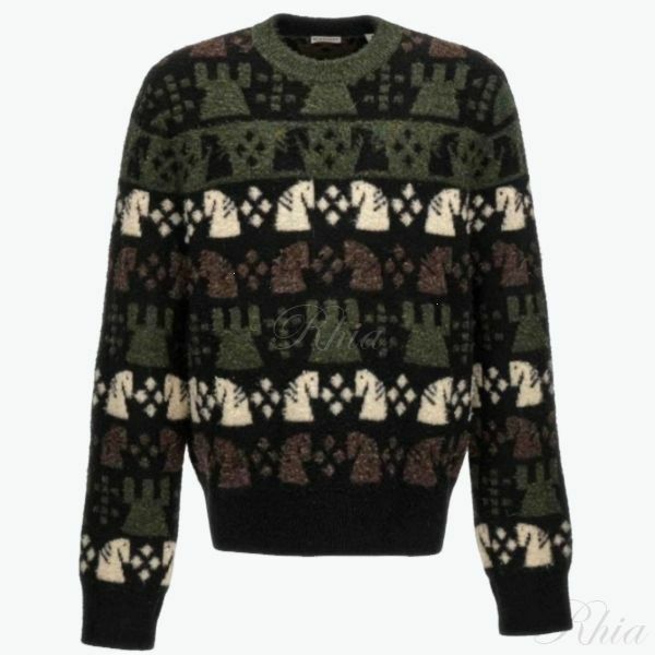 버버리 체스 울 블렌드 스웨터 8076893 블랜드 - Burberry