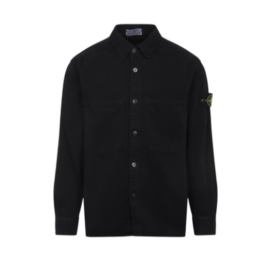 스톤아일랜드 와펜패치 버튼 오버 셔츠 블랙 자켓 K2S151200025 S0184 V0129 - Stone Island