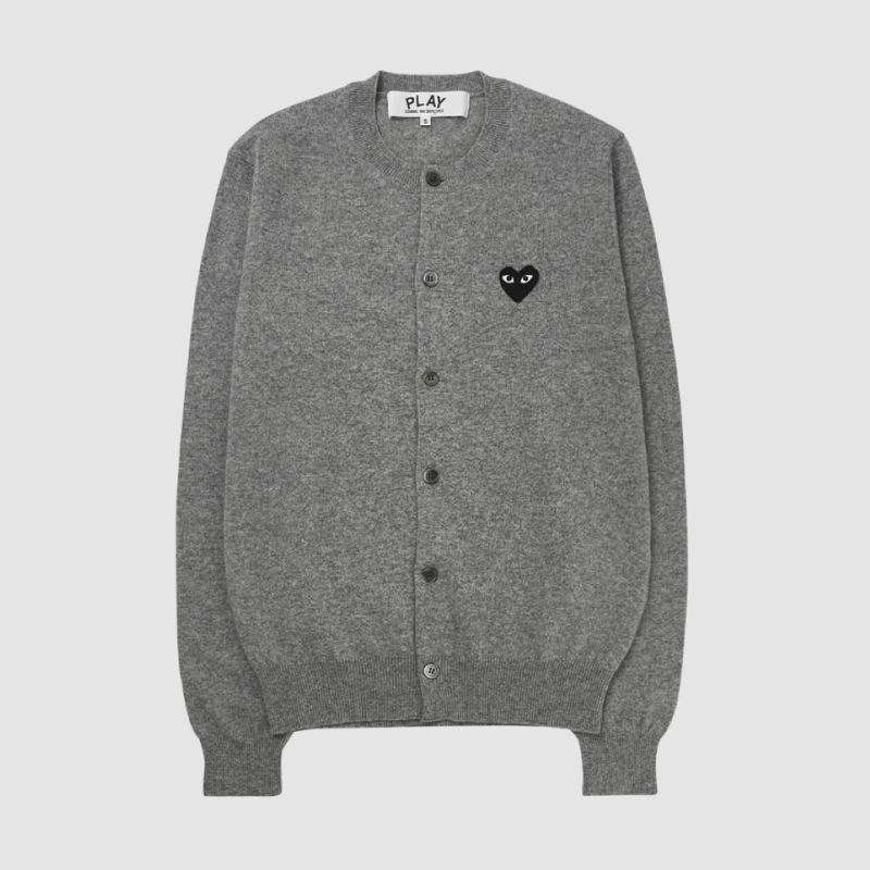 플레이 꼼데가르송 블랙 하트 니트 가디건 그레이 AX N023 051 2 - Comme des Garcons