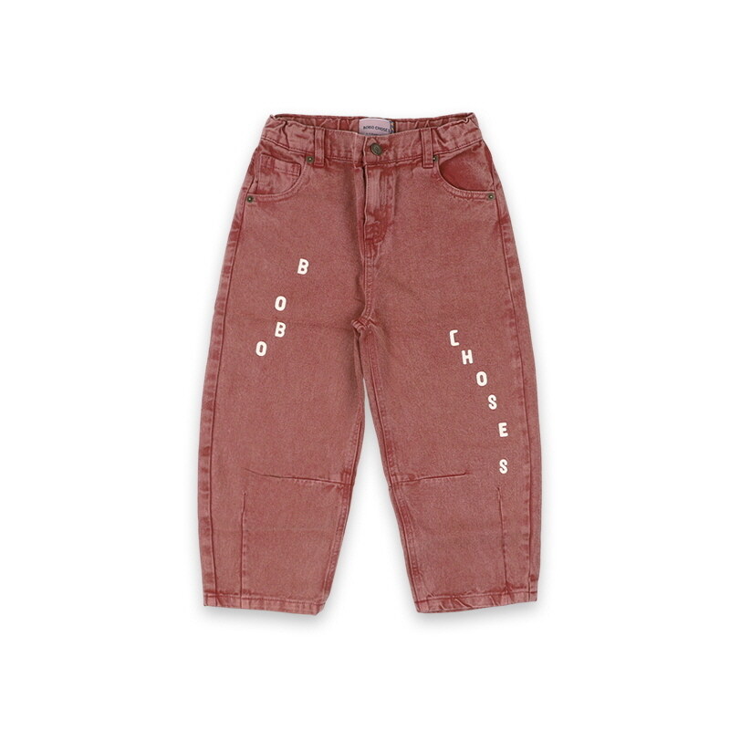 디몬트 보보쇼즈 키즈 로고 프린팅 데님 팬츠(브릭레드) B225AC080 211 - Bobo Choses
