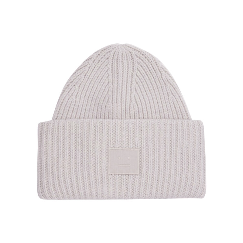 25FW 라지 페이스 패치 울 비니 라이트그레이 C40424 AAB - Acne Studios