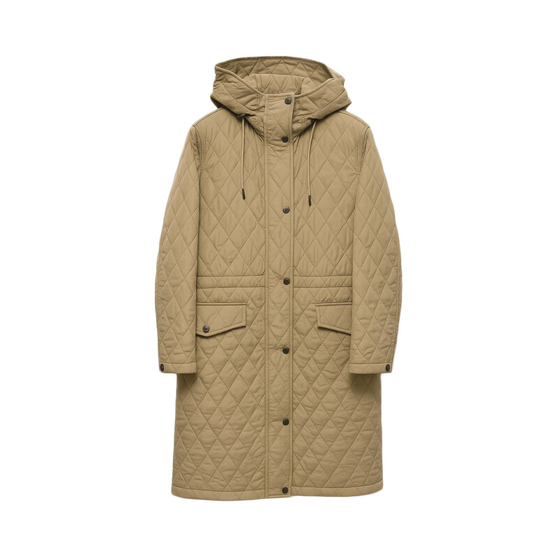 25FW 힐게이트 HILLGATE 퀄팅 후드 드로우스트링 코트 베이지 8110323 - Burberry