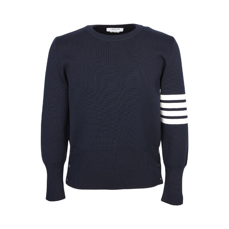 25FW 4바 밀라노 스티치 클래식 풀오버 니트 네이비 MKA189A 00014 415 - Thom Browne