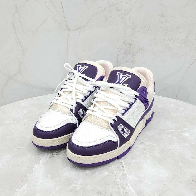 [럭스유] 7.5 / 루이비통 LV 퍼플 모노그램 트레이너 스니커즈 - Louis Vuitton
