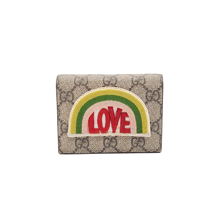 구찌 수프림 LOVE 레인보우 반지갑 (476412) L942610 - Gucci