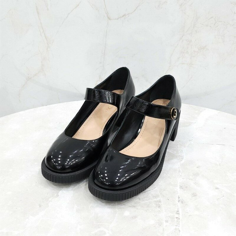 [럭스유] 38.5 / 디올 D-DOLL 펌프스 블랙 유광 메리제인 - Christian Dior