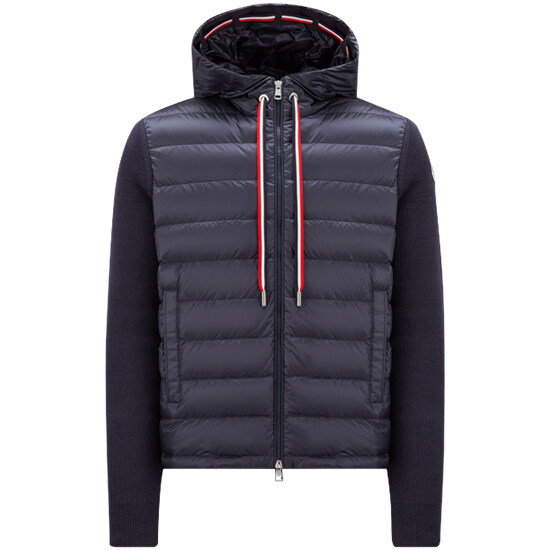 [몽클레어] 9B00005 M1367 780 로고패치 니트 패딩믹스 자켓 네이비 남성 자켓 / TJ - Moncler
