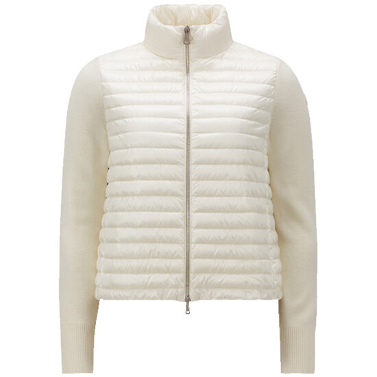 [몽클레어] 9B00017 M1131 030 로고패치 니트 패딩믹스 자켓 화이트 여성 자켓 / TJ - Moncler