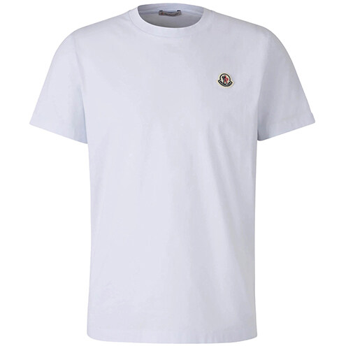 [몽클레어] 로고 패치 라운드 반팔 티셔츠 화이트 남성 티셔츠 8C00026 829H8 001 / TEO - Moncler