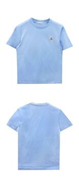 [몽클레어] 로고 패치 라운드 반팔 티셔츠 라이트블루 남성 티셔츠 8C00026 829H8 722 / TLS 썸네일 3