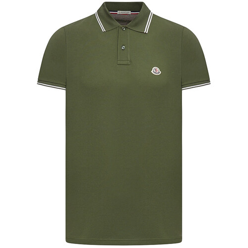 [몽클레어] 8A00025 84556 876 로고패치 폴로티셔츠 카키 남성 티셔츠 / TJ - Moncler