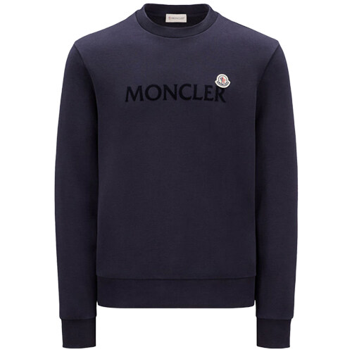 [몽클레어] 8G00039 809KR 778 로고 패치 라운드 맨투맨 블루 네이비 남성 맨투맨 / TLS - Moncler