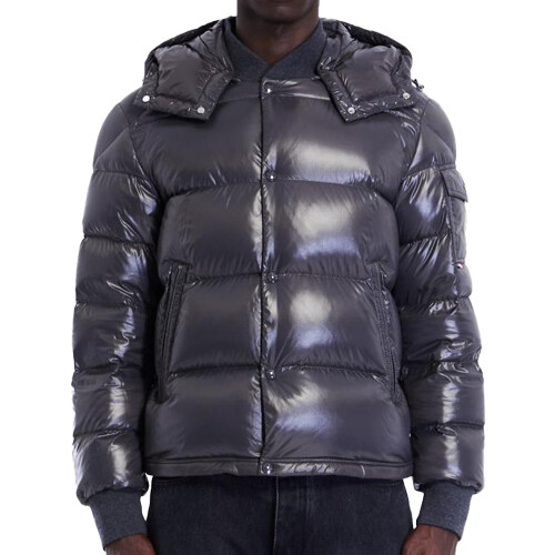 [몽클레어] 1A00006 5963V 921 MALJASSET 로고 패치 니트 다운 패딩 집업 차콜 남성 자켓 / TJ - Moncler