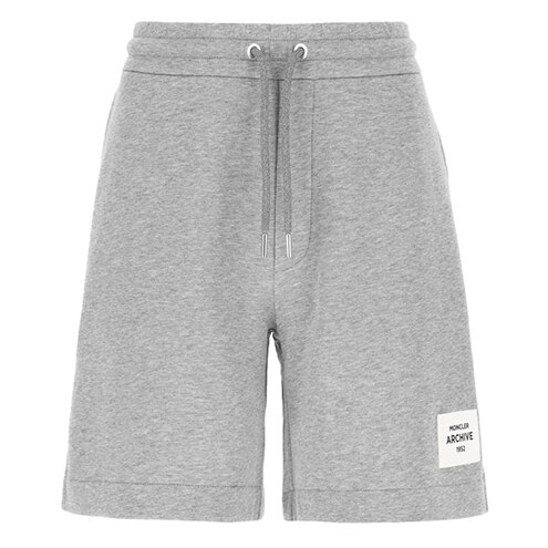 [몽클레어] 백로고 패치 스웨트 쇼츠 그레이 남성 팬츠 8H00002 89A8F 985 / TJ - Moncler