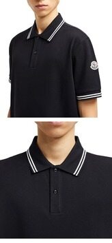 [몽클레어] 로고패치 스트라이프 폴로 티셔츠 다크 네이비 남성 티셔츠 8A00007 89A16 77X /TJ 썸네일 4
