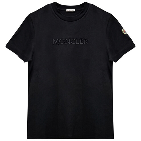 [몽클레어] 로고 엠보 자수 반팔티셔츠 블랙 여성 티셔츠 8C00008 89AUO 999 / TLC - Moncler