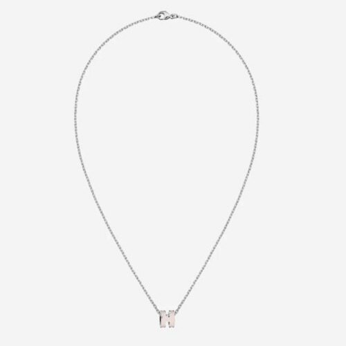 에르메스 미니 팝아슈 목걸이 핑크 실버 H147992FP85 - Hermes