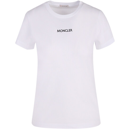 [몽클레어] 8C7A610 829FB 001 자수로고 라운드 반팔티셔츠 화이트 여성 티셔츠 / TJ - Moncler