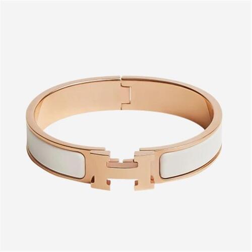 에르메스 클릭아슈 브레이슬릿 로즈 골드 하드웨어 블랑 H700001FO31 - Hermes