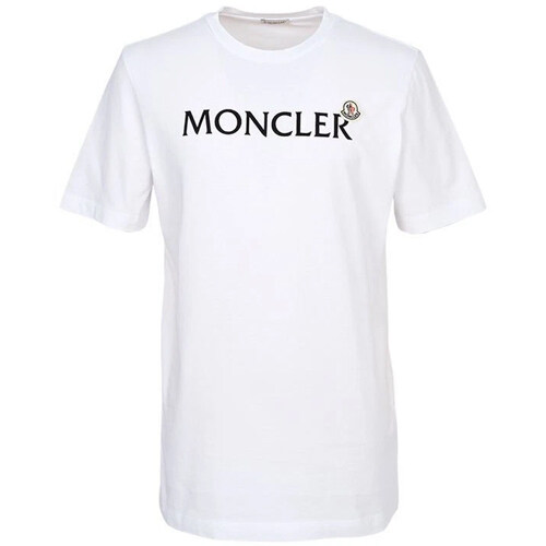 [몽클레어] 로고 패치 반팔 티셔츠 화이트 남성 티셔츠 8C00036 8390T 001 / TJ - Moncler