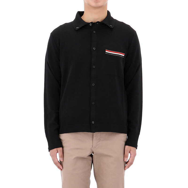 톰브라운 버튼 카라 메리노 울 가디건 MKL007B Y1051 001 - Thom Browne