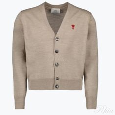 아미 하트 로고 메리노 울 가디건 HKC111 KN0025 265 썸네일 1