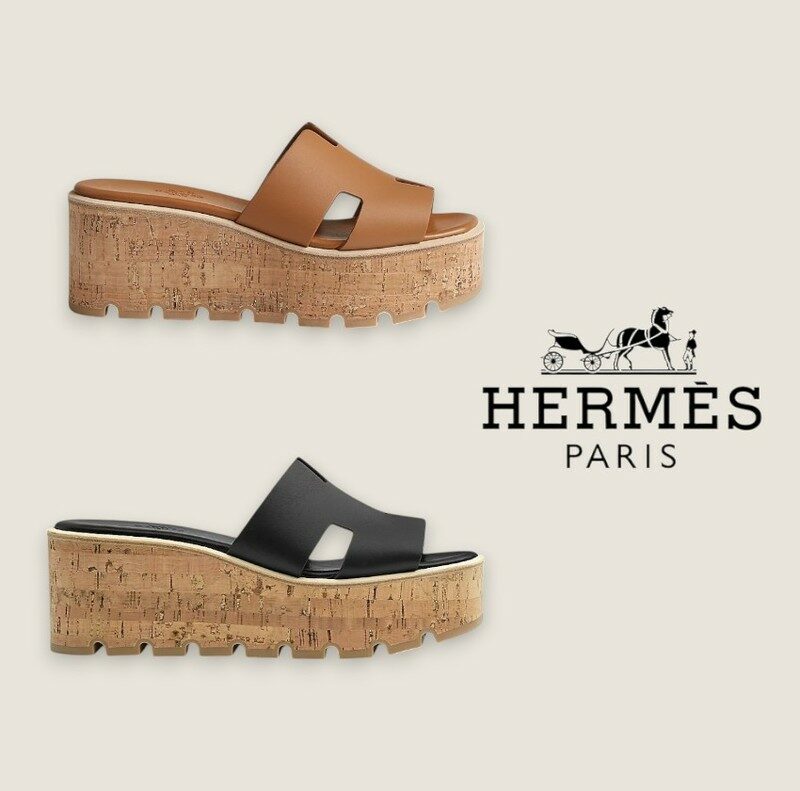 에르메스 에제 여성 샌들 블랙 골드 H221026Z - Hermes