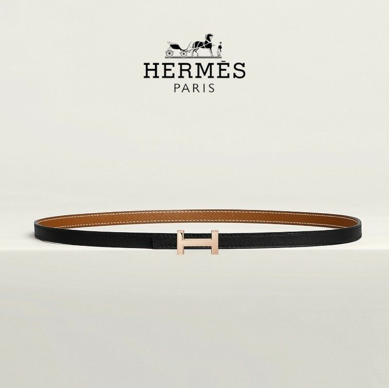 에르메스 포커스 13mm 양면 벨트 블랙 로즈골드 H065538CAAB H064556CDZ2 - Hermes