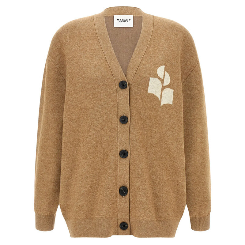 이자벨마랑 25FW NORTON 로고 가디건 카멜 CA0097FA A1X05E 50CM - Isabel Marant
