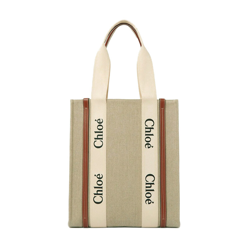 25FW 우디 로고 토트백 세피아 브라운 CHC24SS366I26 27S - Chloe