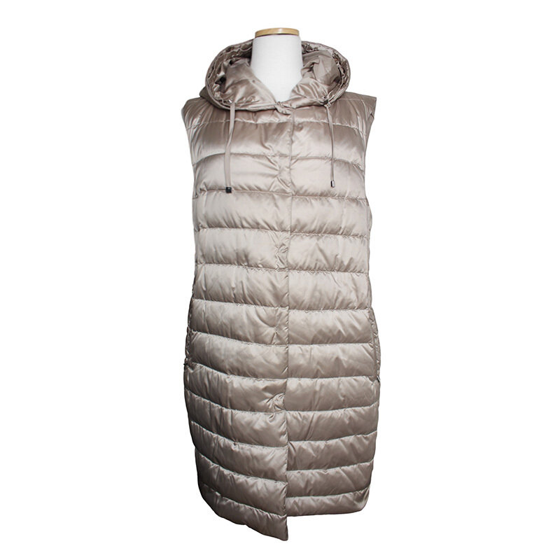 S막스마라 샴페인골드 구스다운 패딩 리버서블 후드 코트 55, 66 - S Max Mara