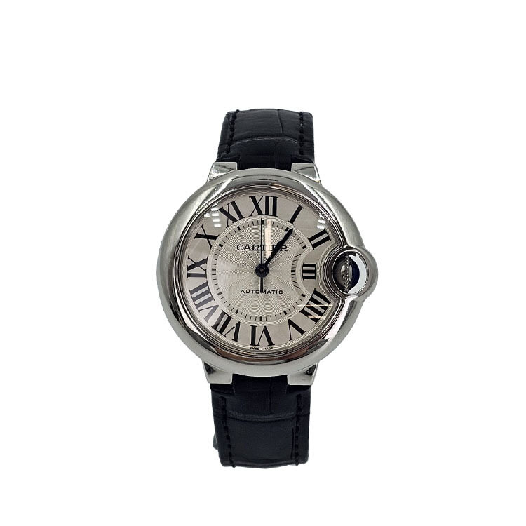 까르띠에 발롱블루 스틸 가죽 시계 33mm W6920085 5106 - Cartier