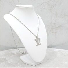 [럭스유] 루이비통 LV 다이아 화이트골드 라지 펜던트 목걸이 Q93821 썸네일 2