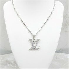 [럭스유] 루이비통 LV 다이아 화이트골드 라지 펜던트 목걸이 Q93821 썸네일 3