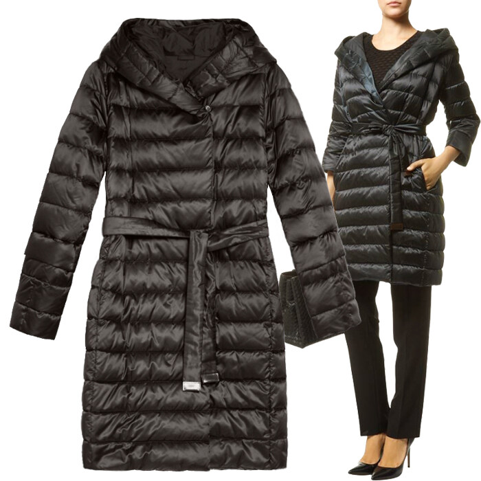 막스마라 NOVEF 003 노베프 블랙 리버시블 패딩 코트 - Max Mara