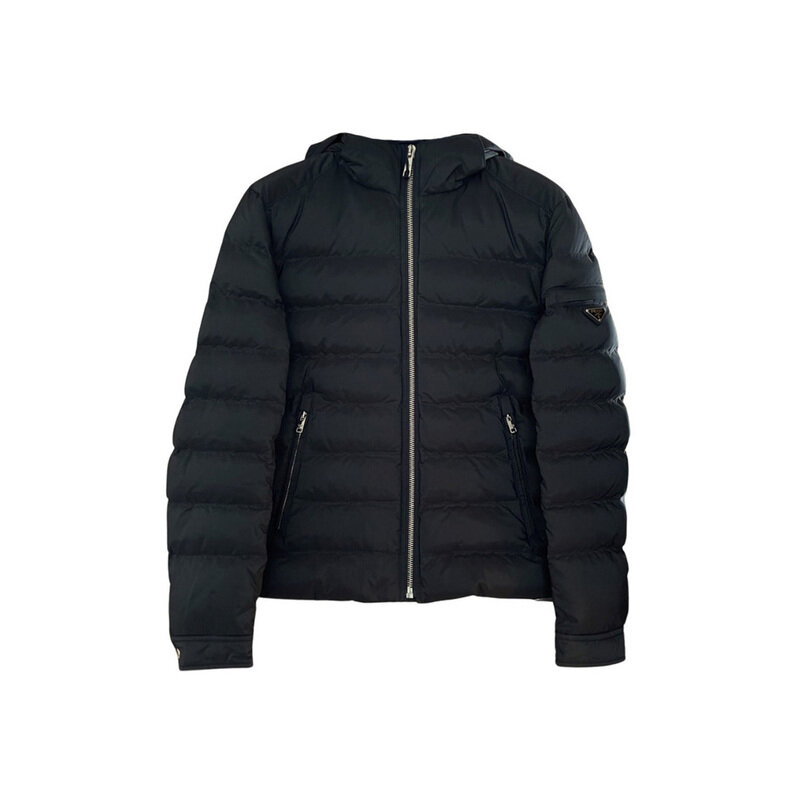 25FW 삼각 로고 후드 패딩 자켓 블랙 SGH072 106O F0002 - Prada