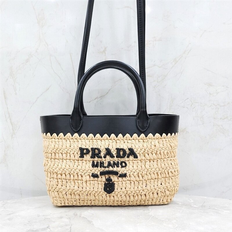 [럭스유] (새상품) 프라다 미니 크로셰와 가죽 토트백 1BG501 - Prada