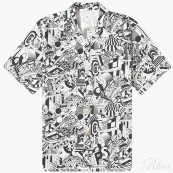 폴스미스 캐주얼 핏 반팔 셔츠 M2R 695U M21966 01 - Paul Smith