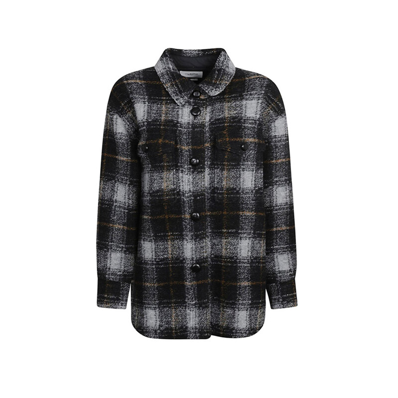 14주년 HARVELI 체크 셔츠자켓 차콜 MA0998 22A012E 02AN - Isabel Marant